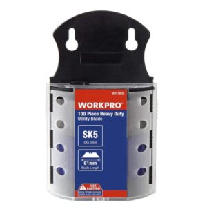 workpro sk5 steel utility knife blades, 100 pack with dispenser