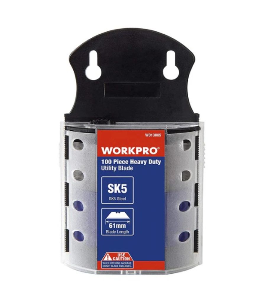 workpro sk5 steel utility knife blades, 100 pack with dispenser workpro sk5 steel utility knife blades, 100 pack with dispenser