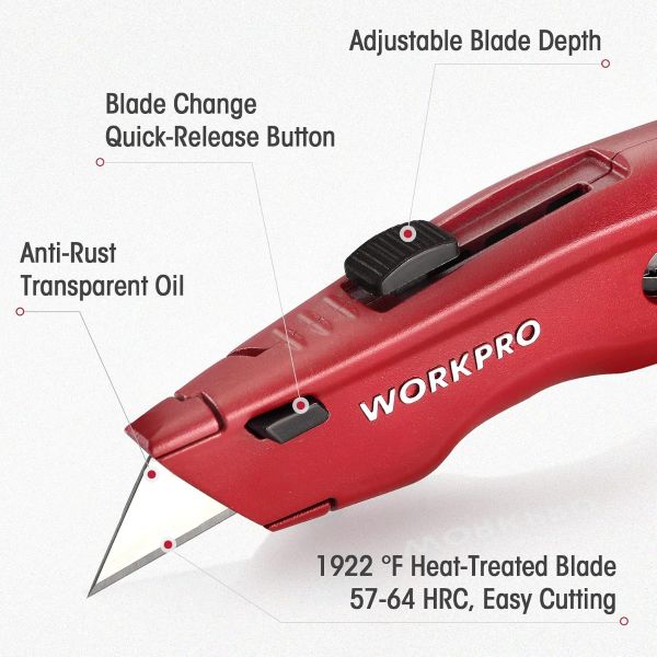 workpro premium retractable all metal utility knife workpro premium retractable all metal utility knife