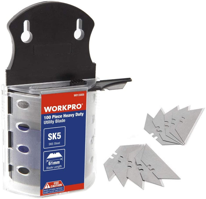 workpro 100 pack sk5 steel utility knife blades with dispenser workpro 100 pack sk5 steel utility knife blades with dispenser