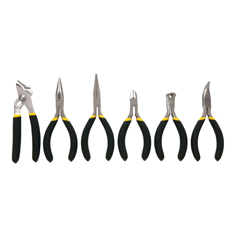 stanley 6 pc bi material mini plier set
